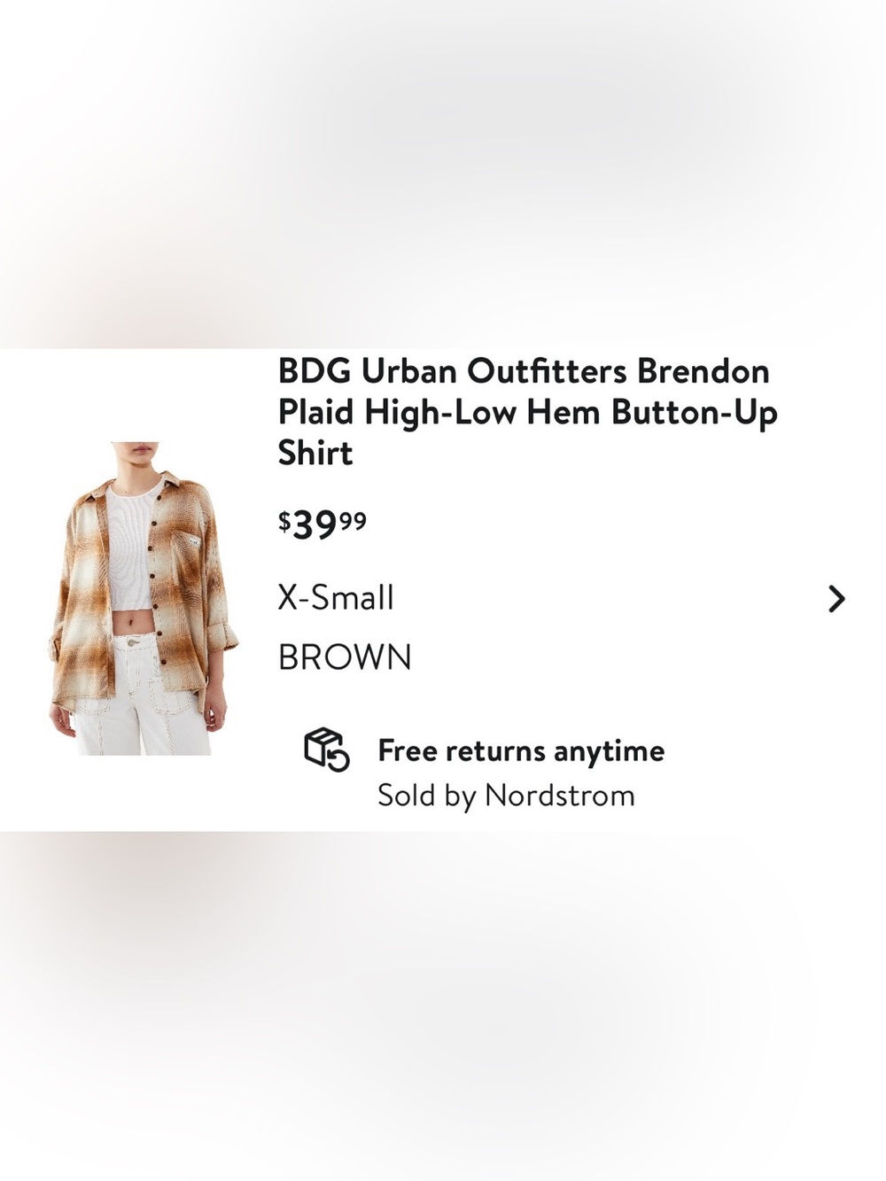 Urban Outfitters Brendon Plaid Button-Up Jacket - Brown NWOT
